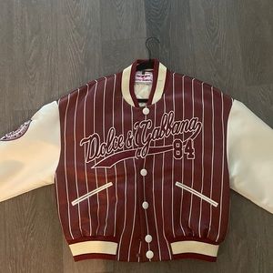 Dolce & Gabanna Logo Varsity Jacket- Off White